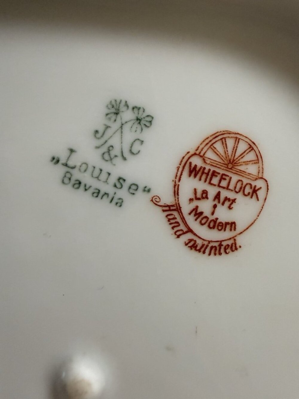 Vtg Hand painted J&C Bavaria Centerpiece Bowl Wheelock La Art Modern Water Lily - Picture 4 of 9